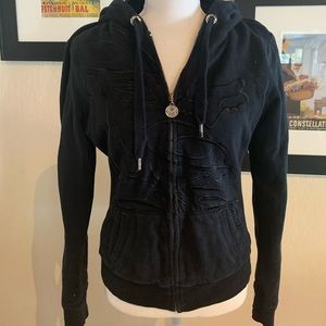 Zip up black sweatshirt